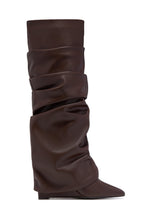 Load image into Gallery viewer, Kourtney Wedge Heel Shark Boots - Brown

