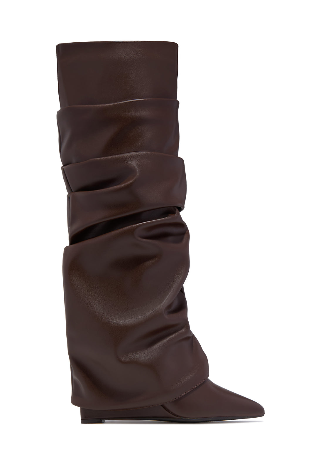 Kourtney Wedge Heel Shark Boots - Brown