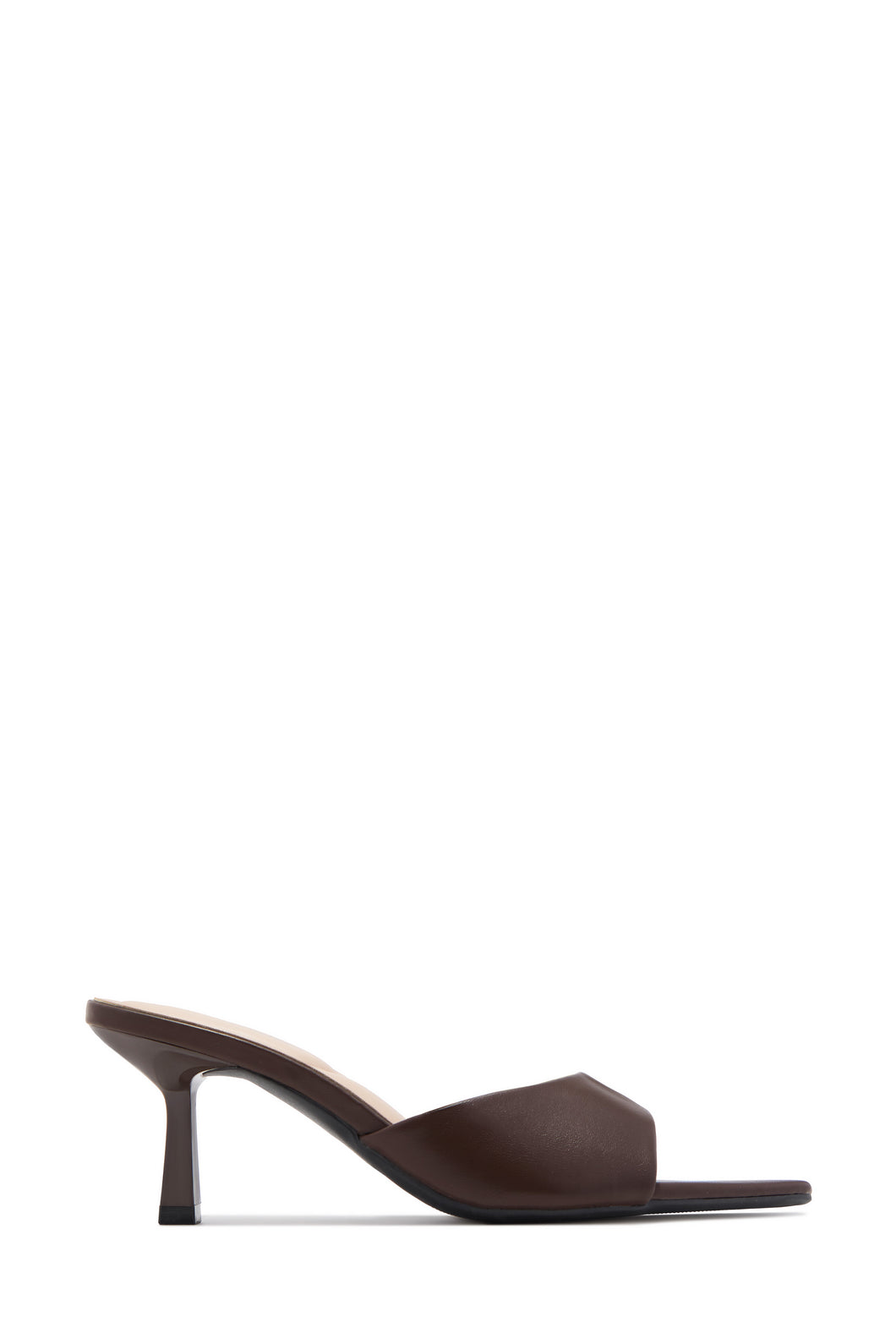 Hallie Pointed Toe Mid Heel Mules - Brown