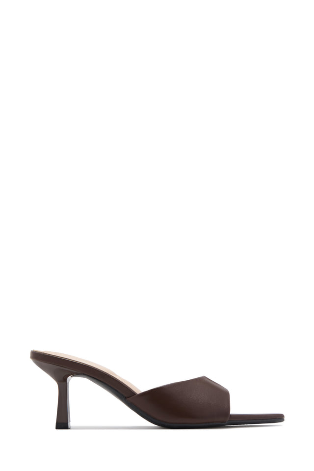 Load image into Gallery viewer, Hallie Pointed Toe Mid Heel Mules - Brown
