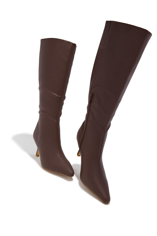 Jaylin Mid Heel Boots - Brown