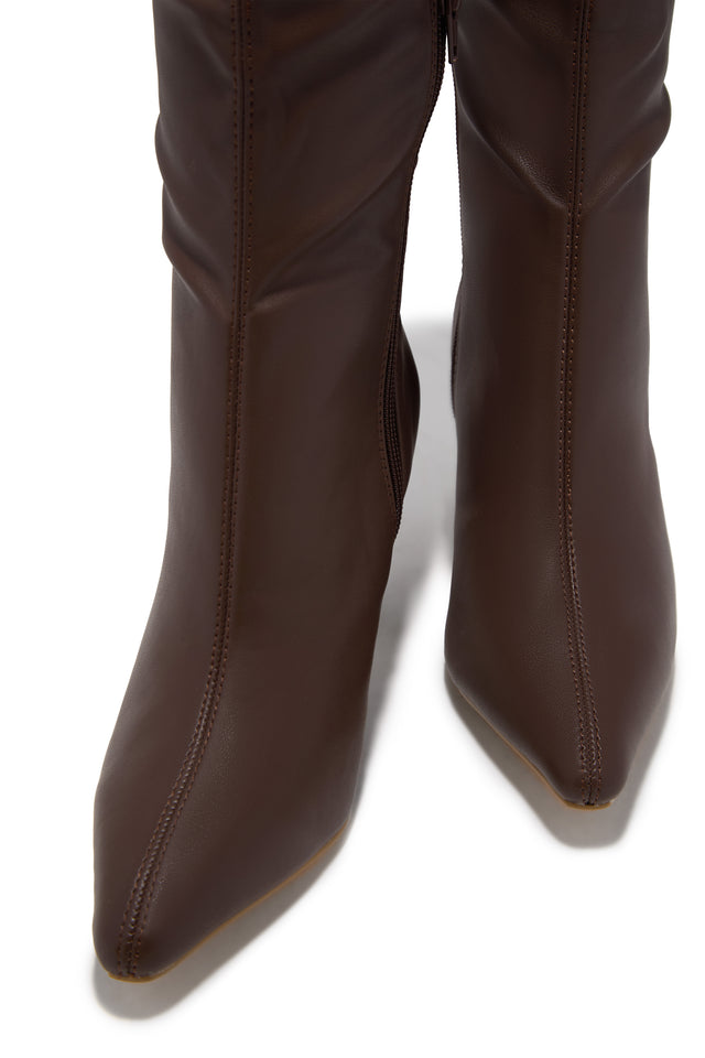 Jaylin Mid Heel Boots - Brown