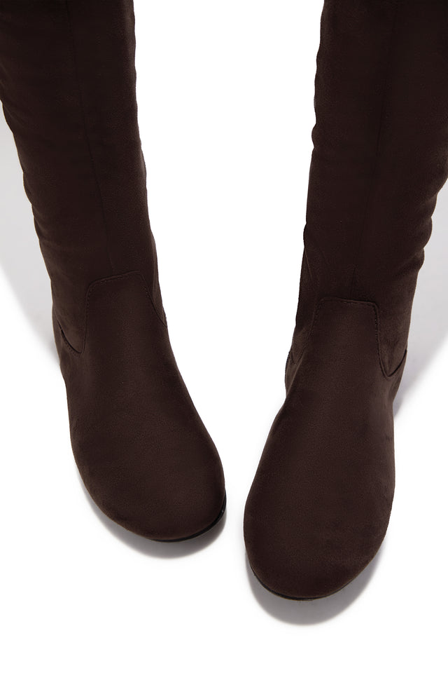 Load image into Gallery viewer, Cozy Season Flat Over The Knee Boots - Brown
