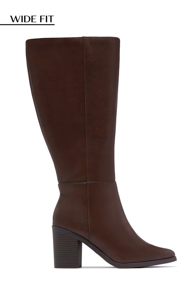 Load image into Gallery viewer, Draya Wide Fit Block Heel Boots - Brown
