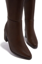 Load image into Gallery viewer, Draya Wide Fit Block Heel Boots - Brown
