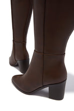 Load image into Gallery viewer, Draya Wide Fit Block Heel Boots - Brown
