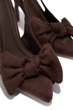 Load image into Gallery viewer, Kirstie Bow Slingback Pumps - Brown

