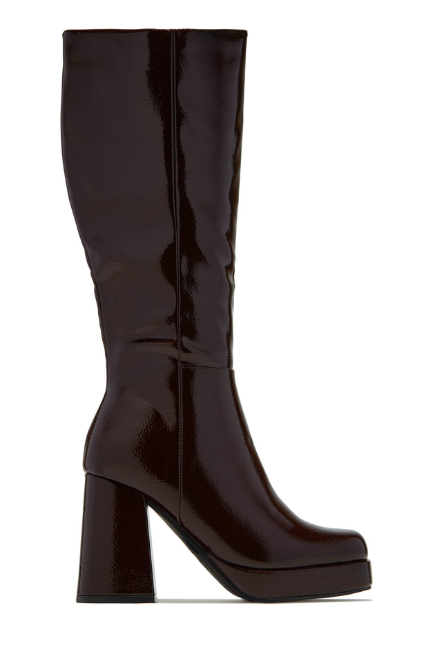 Load image into Gallery viewer, Kami Platform Block Heel Boots - Brown
