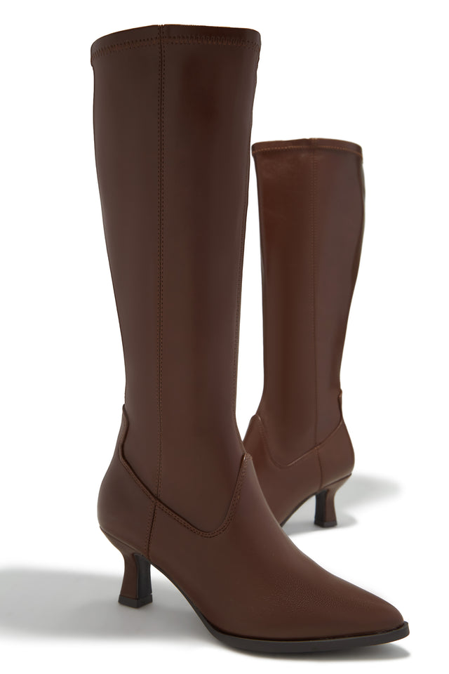 Load image into Gallery viewer, Roxanna Kitten Heel Boots - Brown
