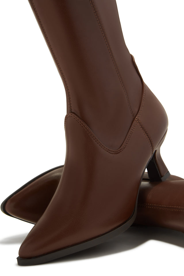 Load image into Gallery viewer, Roxanna Kitten Heel Boots - Brown
