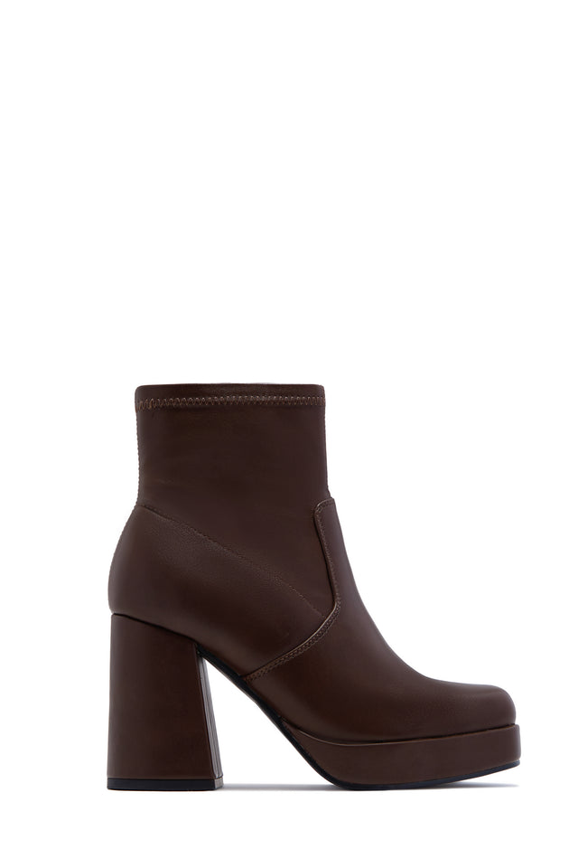 Load image into Gallery viewer, Masey Platform Block Heel Ankle Boots - Brown
