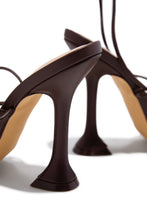 Load image into Gallery viewer, VIP Babes Lace Up High Heels - Brown
