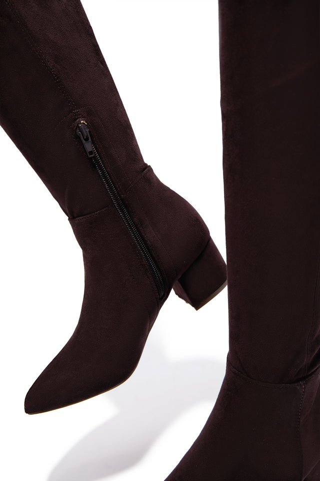 Load image into Gallery viewer, New Moon Over The Knee Block Heel Boots - Brown

