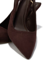 Load image into Gallery viewer, Carianna Faux Suede Slingback Pumps - Brown
