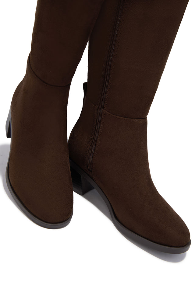Load image into Gallery viewer, Stephany Knee High Boots - Brown Suede
