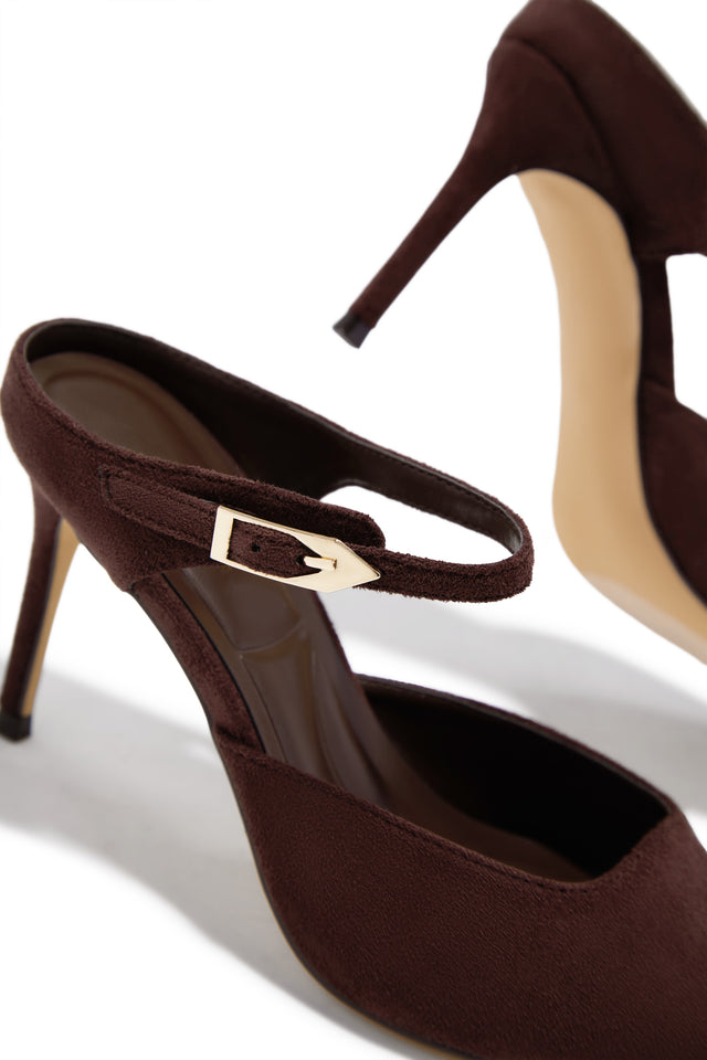 Load image into Gallery viewer, Kaley Mule Heel Pumps - Brown
