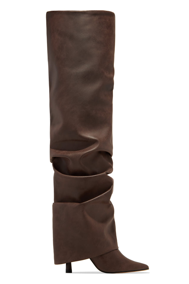 Load image into Gallery viewer, Brown Ruched Boots
