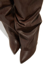 Load image into Gallery viewer, Brown Boots with Ruched Shaft Detailing
