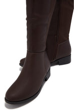 Load image into Gallery viewer, London Flat Over The Knee Boots - Brown PU
