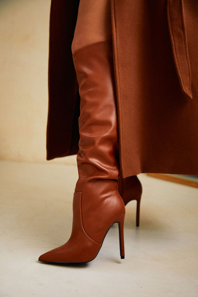 Light tan leather thigh high boots | Moda donna, Donne, Moda