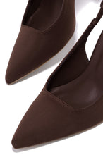 Load image into Gallery viewer, Mocha Pointed Toe Slingback Pumps
