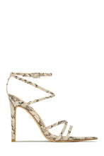 Load image into Gallery viewer, Polished Strappy High Heels - Silver

