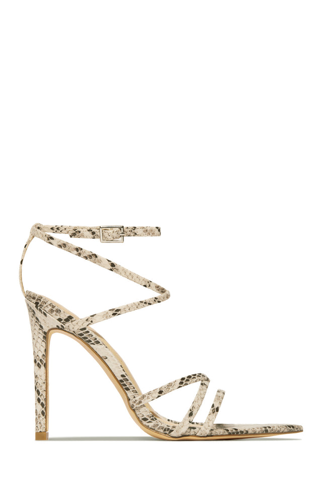 Load image into Gallery viewer, Polished Strappy High Heels - Snake
