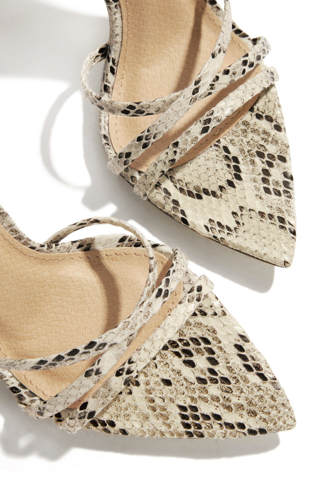 Load image into Gallery viewer, Polished Strappy High Heels - Snake
