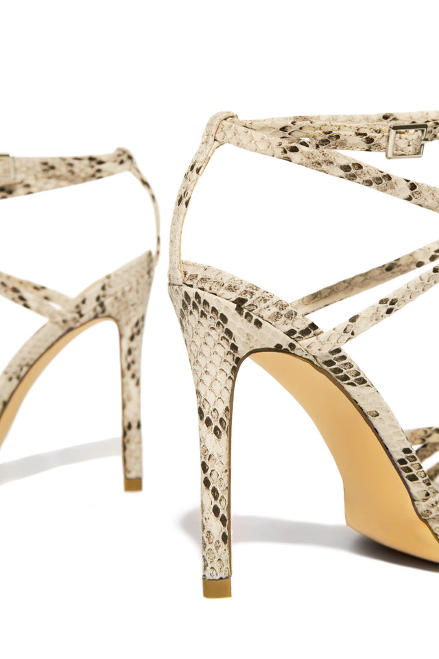 Load image into Gallery viewer, Polished Strappy High Heels - Snake
