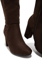 Load image into Gallery viewer, Colette Wide Fit Block Heel Boots - Brown Suede
