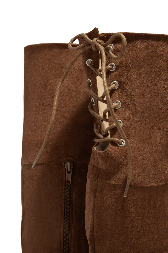 Load image into Gallery viewer, Roadie Over The Knee Block Heel Boots - Brown Suede
