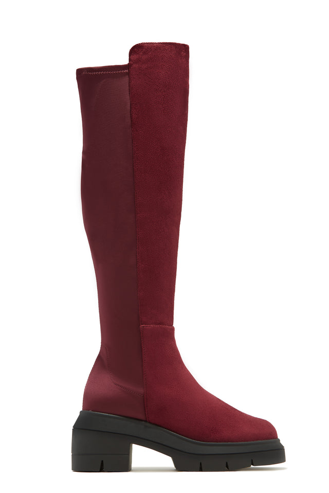 Load image into Gallery viewer, Zerah Over The Knee Boots - Burgundy
