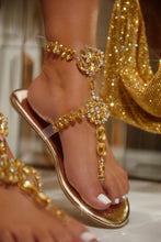 Load image into Gallery viewer, Women Wearing Gold Embellished Sandals
