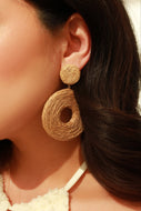 Calissa Woven Statement Earring - Tan
