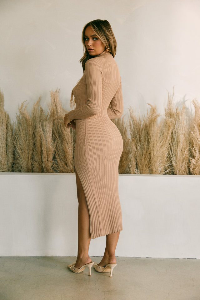 Load image into Gallery viewer, Long Sleeve Nude Dress
