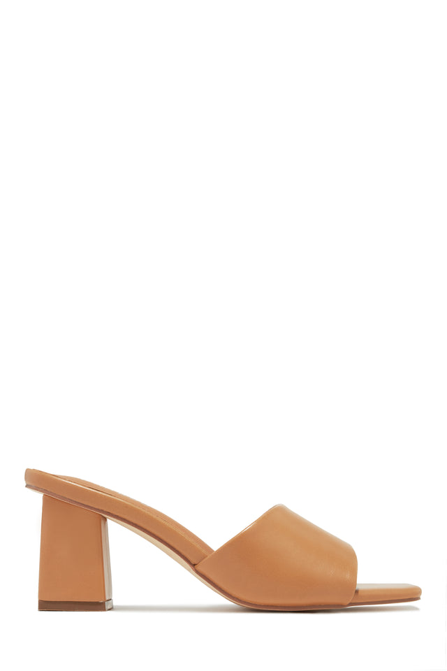 Load image into Gallery viewer, Camel Block Heel Single Sole Mules
