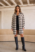 Load image into Gallery viewer, Careli Plaid Flannel Shirt Jacket – Black
