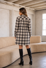 Load image into Gallery viewer, Careli Plaid Flannel Shirt Jacket – Black
