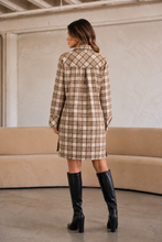 Load image into Gallery viewer, Careli Plaid Flannel Shirt Jacket – Nude
