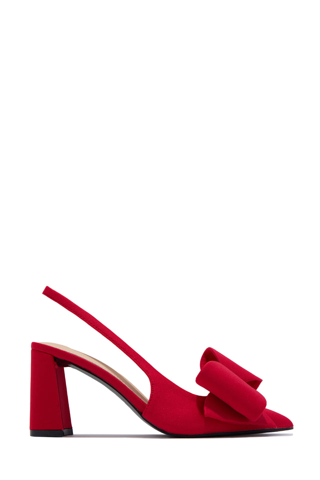 Load image into Gallery viewer, Tiffany Slingback Bow Pumps - Red
