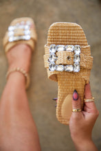 Load image into Gallery viewer, Chasing Sunsets Embellished Slip On Sandals - Natural
