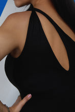 Load image into Gallery viewer, Chelsey Asymmetric Strap Mini Dress - Black

