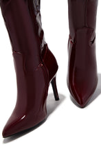 Load image into Gallery viewer, Naydine Knee High Heel Boots - Cherry
