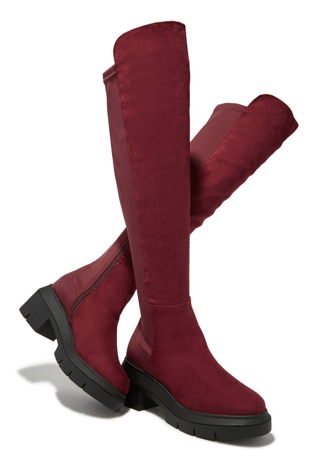 Load image into Gallery viewer, Zerah Over The Knee Boots - Burgundy
