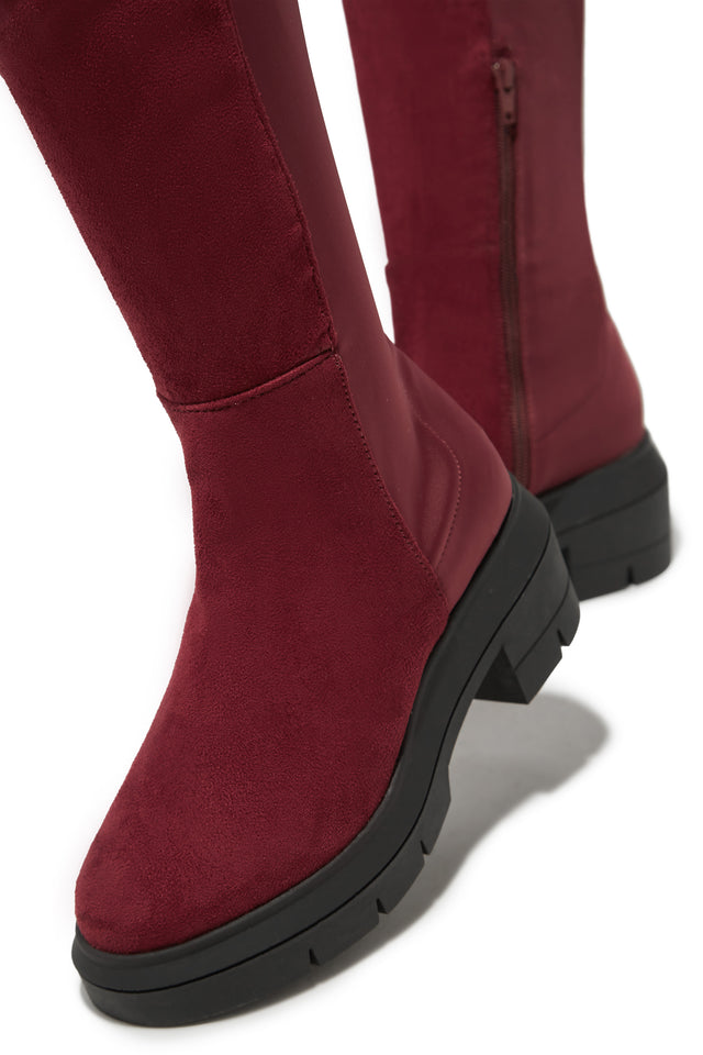 Load image into Gallery viewer, Zerah Over The Knee Boots - Burgundy
