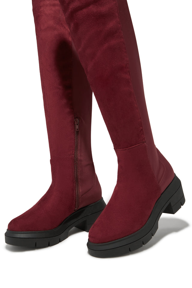 Load image into Gallery viewer, Zerah Over The Knee Boots - Burgundy
