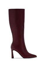 Load image into Gallery viewer, Kymmie Below The Knee Heel Boots - Cherry
