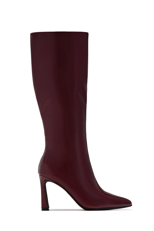 Load image into Gallery viewer, Kymmie Below The Knee Heel Boots - Cherry
