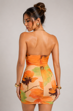 Load image into Gallery viewer, Citrus Kiss Halter Mini Dress - Orange Multi

