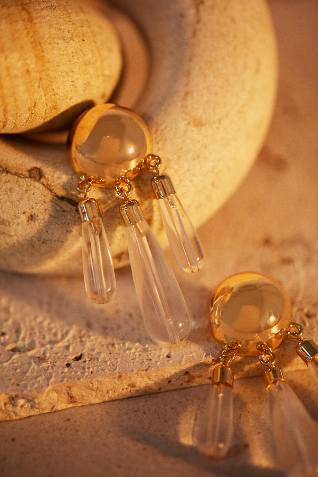 Load image into Gallery viewer, Clara Statement Drop Earring - Gold
